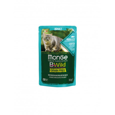Monge Bwild Indoor dorsz, krewetki w sosie adult 85 g
