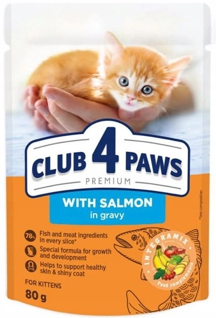Club 4 Paws Premium łosoś w sosie kitten 80 g