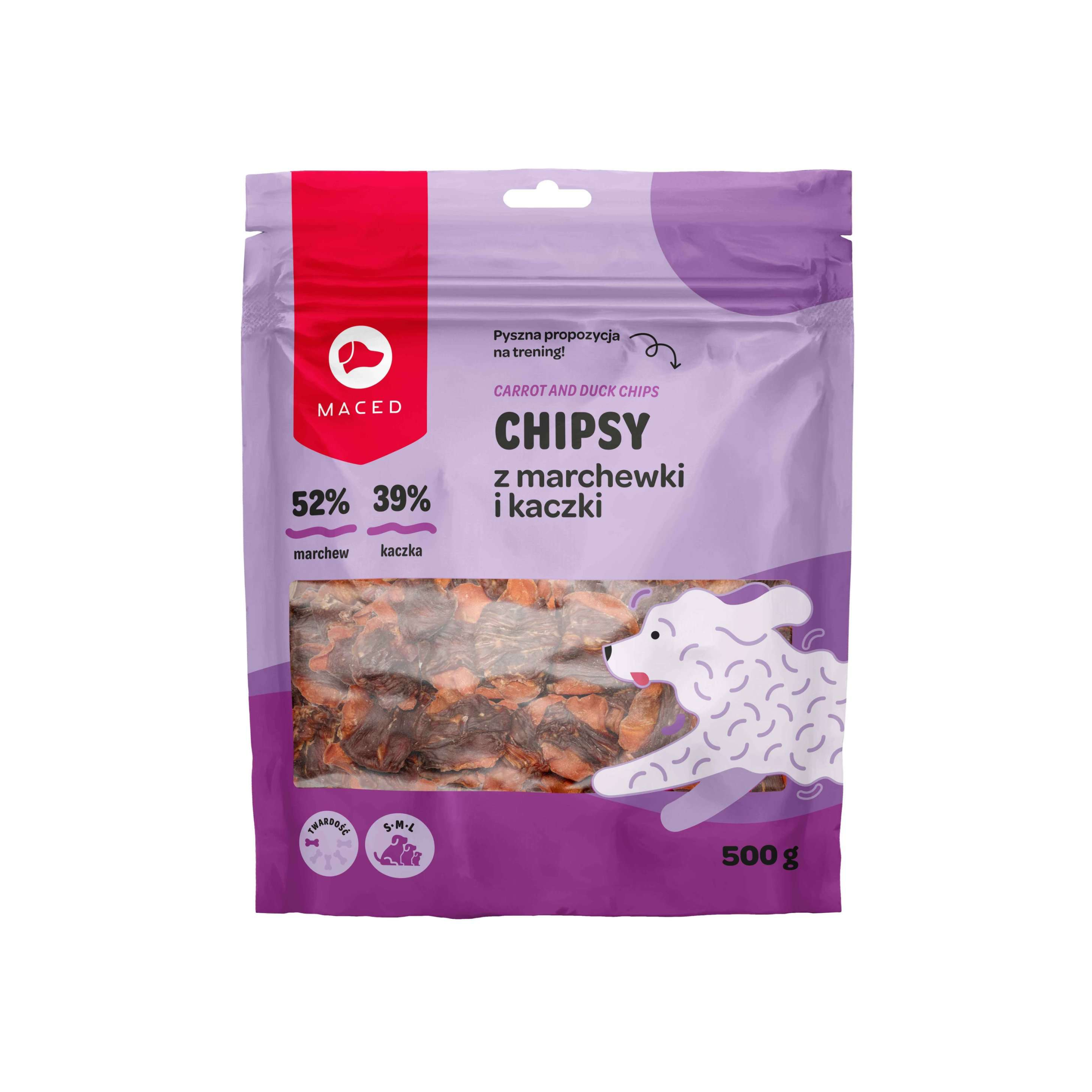 Maced chipsy z marchewki i kaczki 500 g