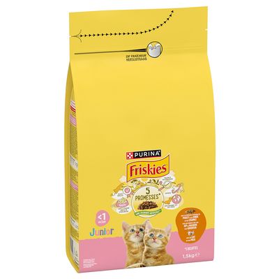 Purina Friskies indyk, kurczak z warzywami kitten 1,5 kg × 3