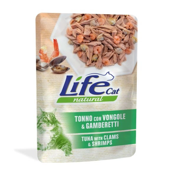 Life Cat Natural krewetki, małże, tuńczyk w galaretce 70 g