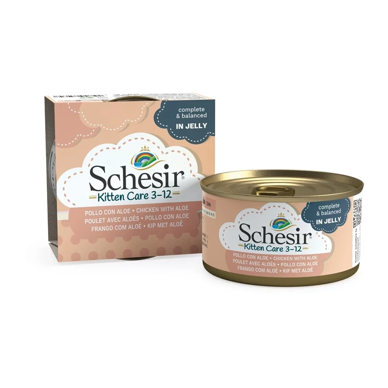 Schesir Baby kurczak z aloesem w galaretce kitten 85 g