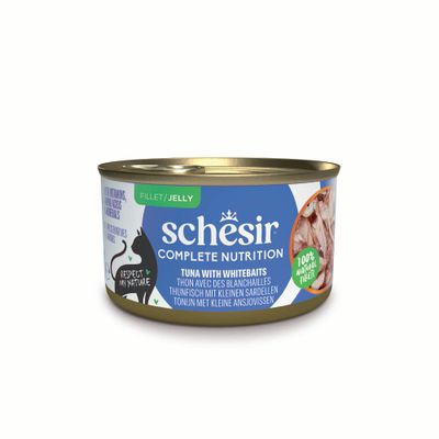 Schesir Complete Nutrition tuńczyk z białą rybą w galaretce adult 85 g × 24