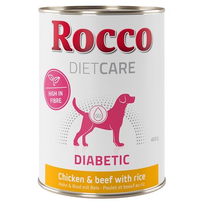 Rocco Diet Care Diabetic kurczak z wołowiną i ryżem adult 400 g × 24