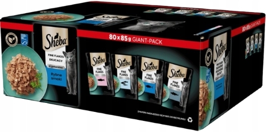 Sheba Delicacy mix smaków w galaretce adult 85 g × 80