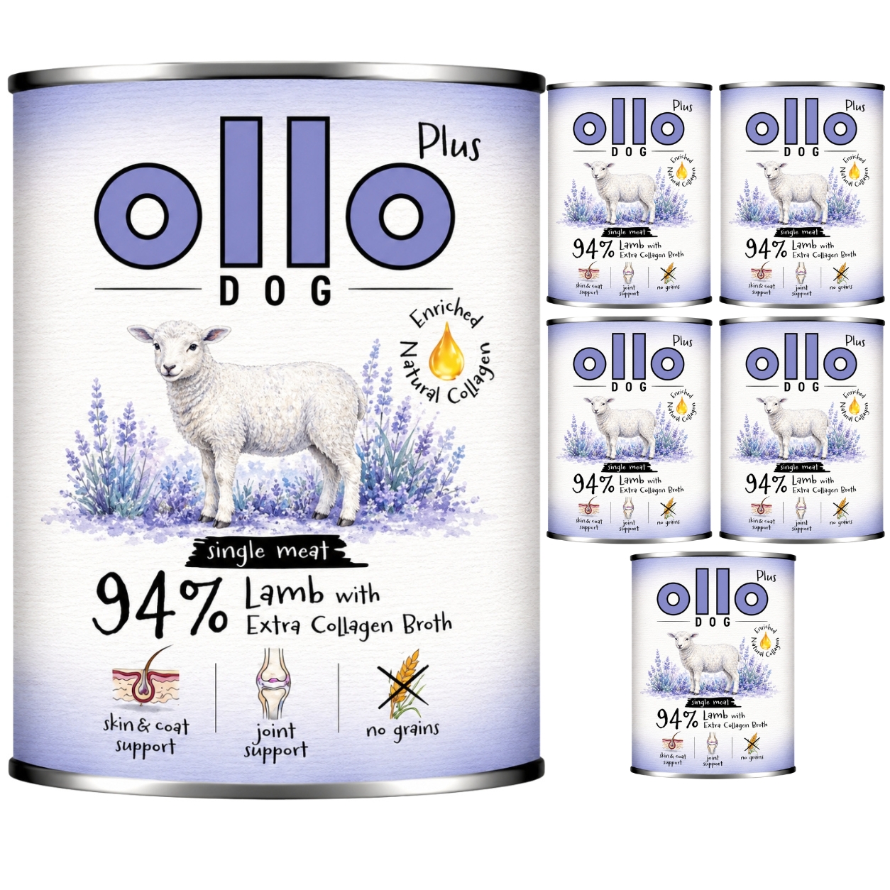 Ollo Plus Kolagen jagnięcina 800 g × 6