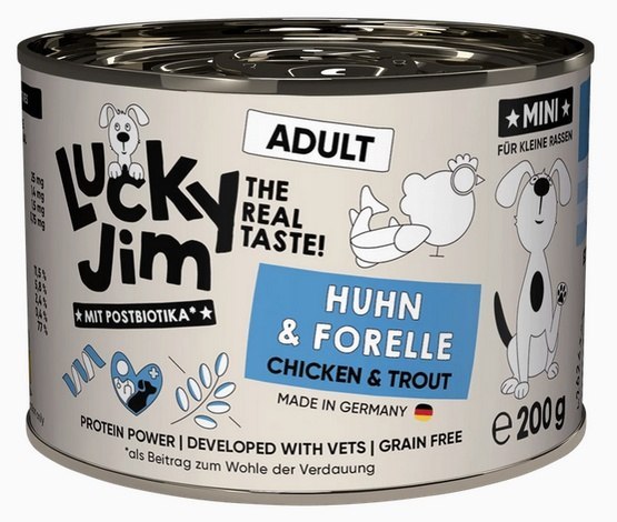 Lucky Jim Classic kurczak, pstrąg adult małe rasy 200 g