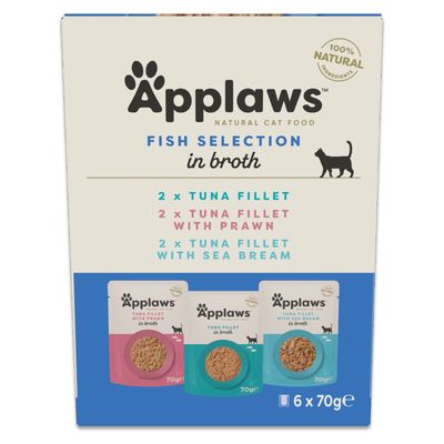 Applaws Fish Selection mix smaków w bulionie adult 70 g × 6