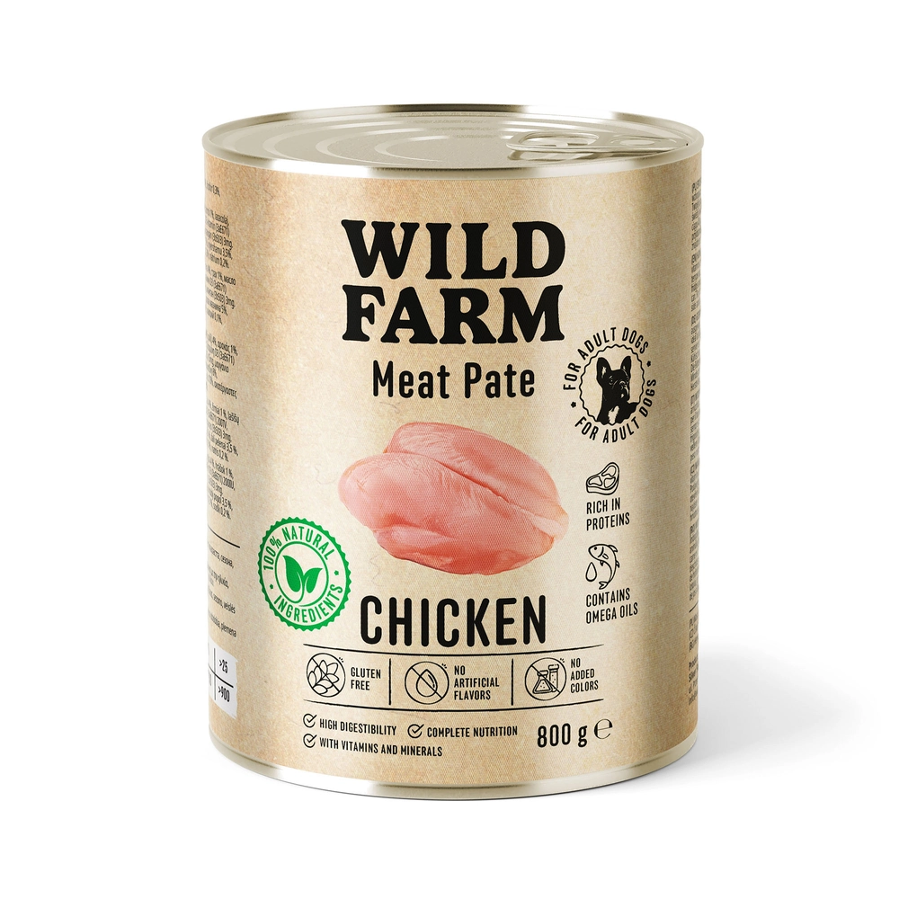 Wild Farm Pate kurczak adult 800 g