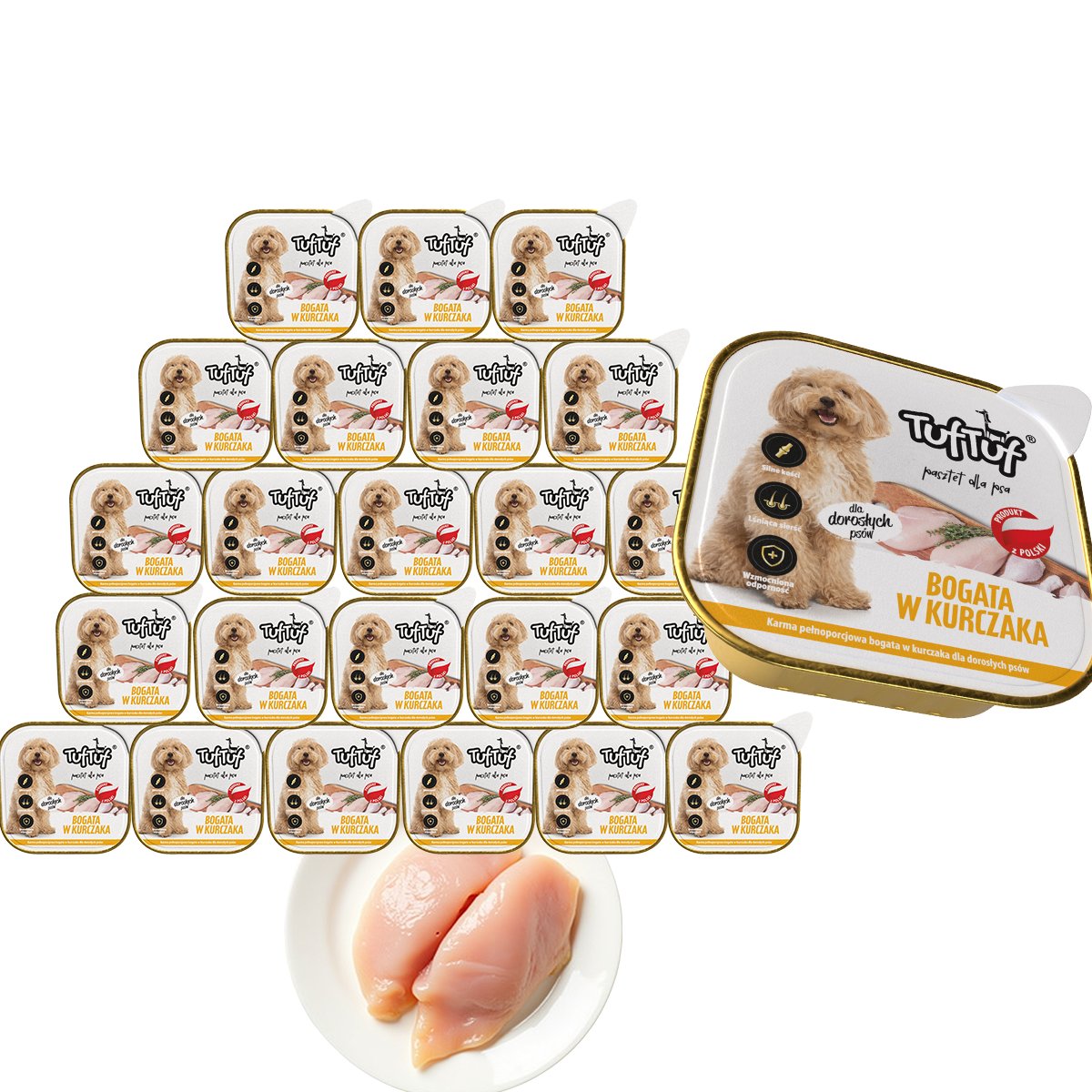 Tuf Tuf drób, kurczak adult 300 g × 24