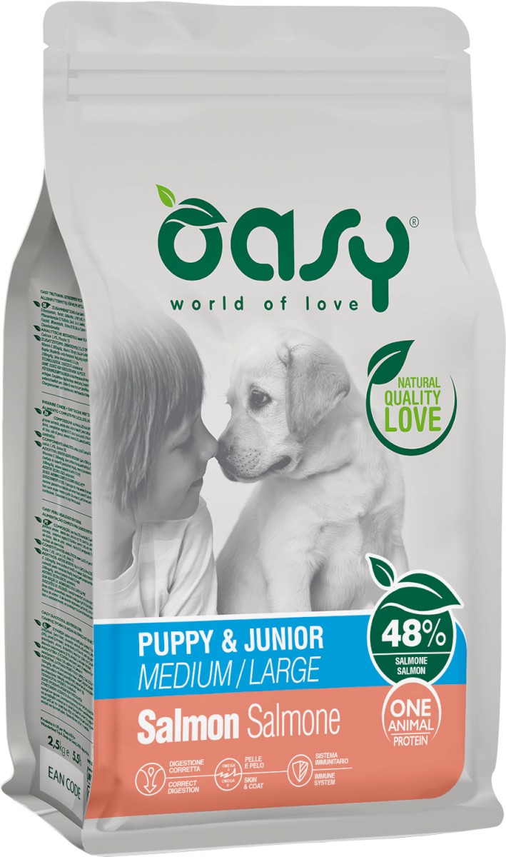 Oasy One Protein łosoś puppy średnie i duże rasy 2,5 kg