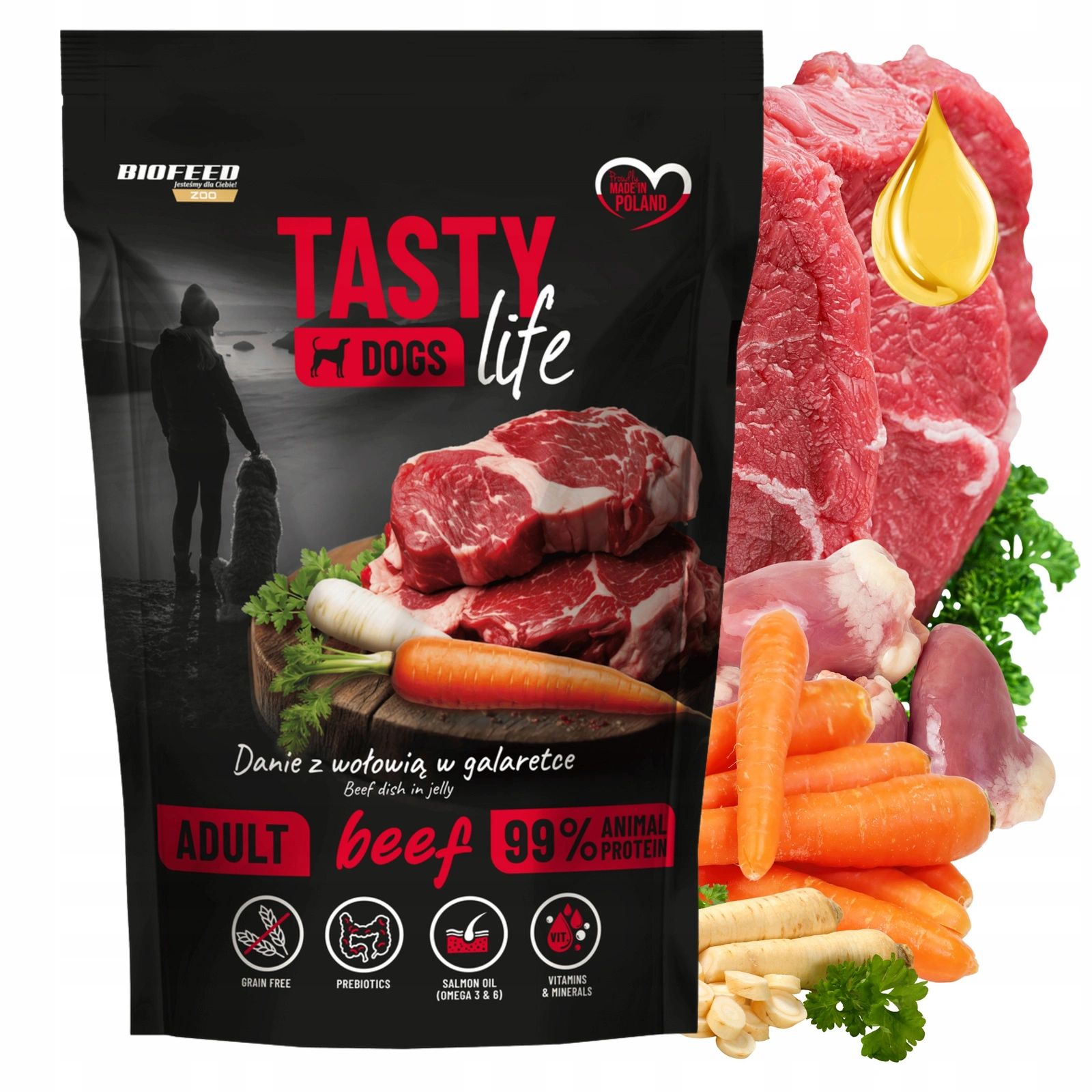 BioFeed Tasty Dogs Life wołowina adult 500 g