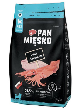 Pan Mięsko indyk, kalmar puppy średnie rasy 3 kg