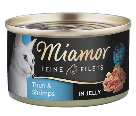 Miamor Feine Filets Sensitive tuńczyk, krewetki w galaretce 100 g