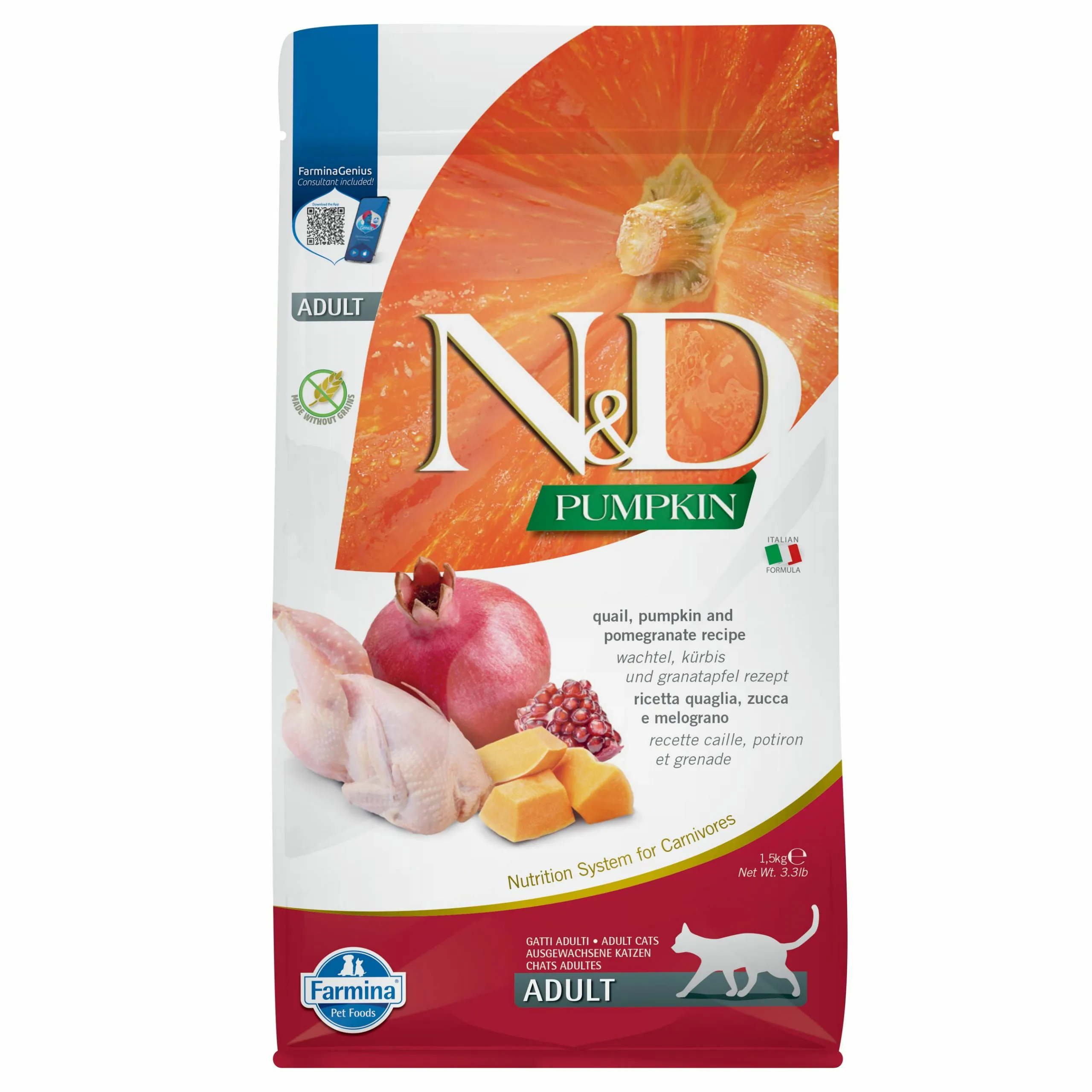 Farmina N&D Pumpkin Sensitive przepiórka z dynią adult 1,5 kg