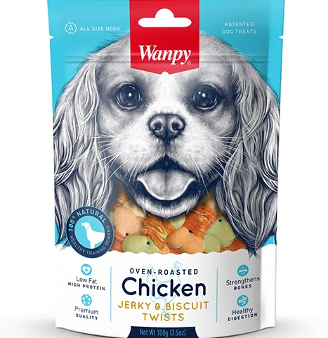 Wanpy Chicken Jerky kurczak z ciasteczkiem 100 g