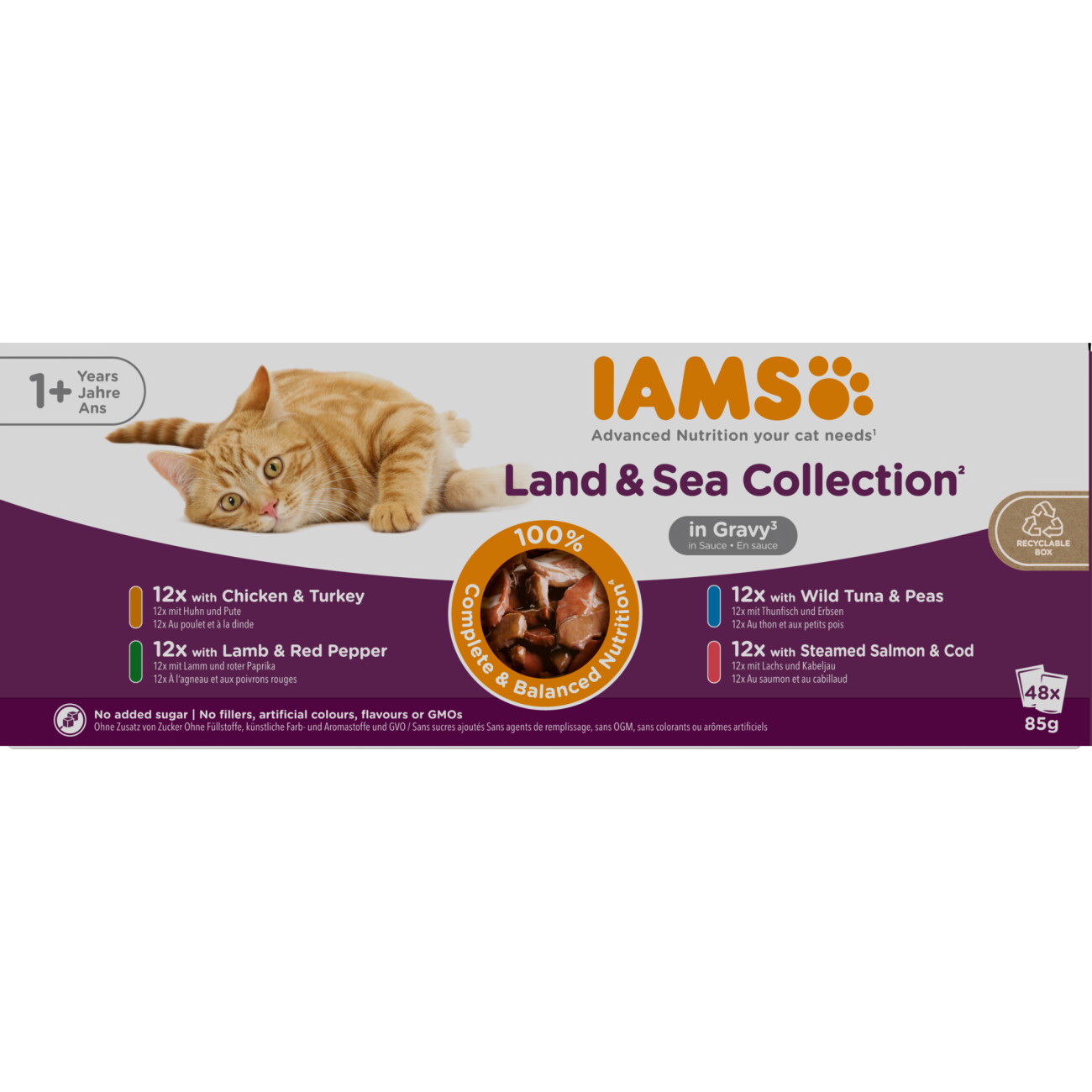 IAMS Delights mix smaków w sosie adult 85 g × 48