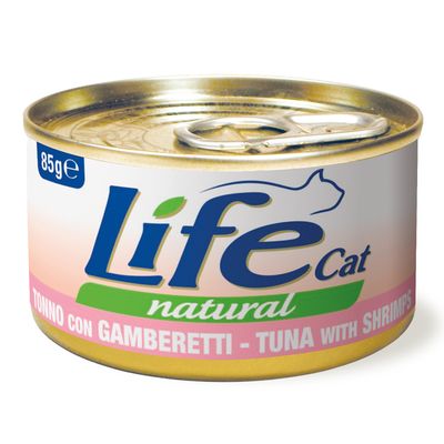 Life Cat Natural krewetki, tuńczyk w bulionie adult 85 g × 6