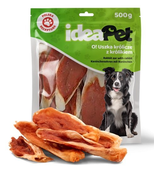 IdeaPet Uszka królicze z królikiem 500 g