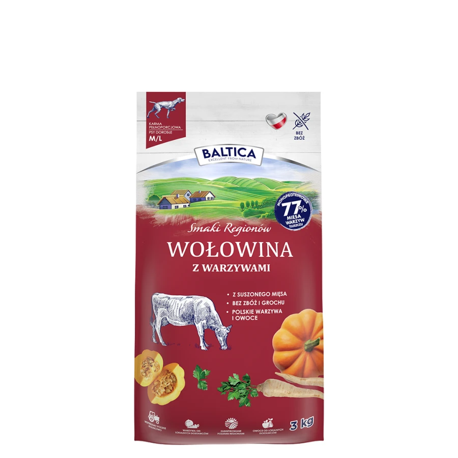 Baltica Smaki Regionów wołowina adult średnie rasy, duże rasy 3 kg