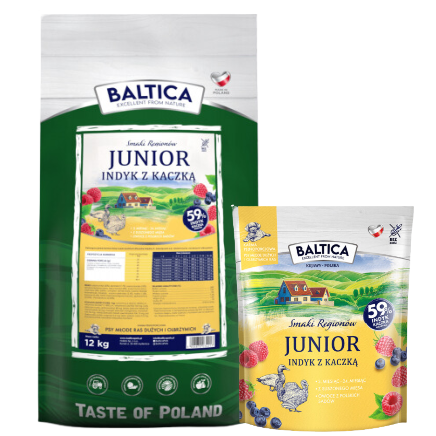Baltica indyk, kaczka junior duże rasy 1 kg