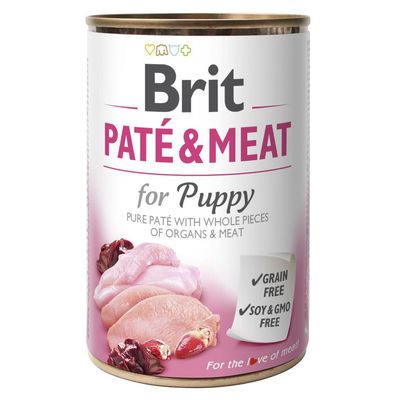 Brit Paté & Meat kaczka, wołowina puppy 400 g × 6