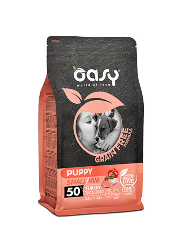 Oasy Grain Free indyk puppy małe rasy 2,5 kg