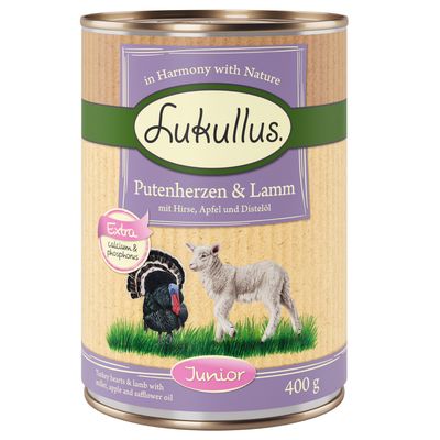 Lukullus indyk, jagnięcina junior 400 g × 24