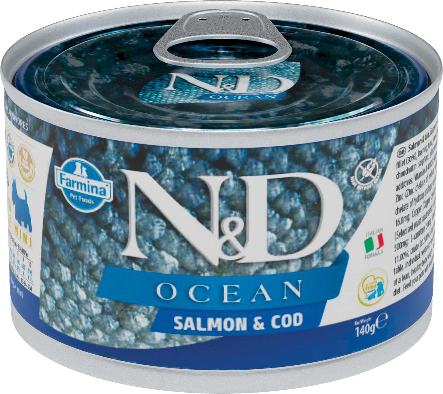 Farmina N&D Ocean dorsz, łosoś adult małe rasy 140 g