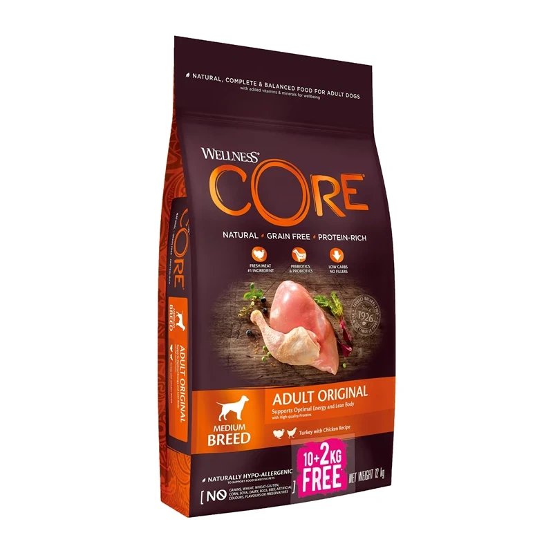Wellness CORE indyk, kurczak adult średnie rasy 12 kg