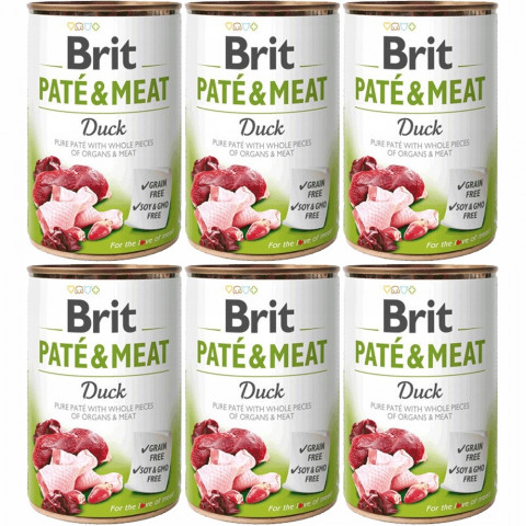 Brit Pate & Meat kaczka 400 g × 6