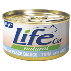 Life Cat Natural tuńczyk z białą rybą w bulionie 85 g