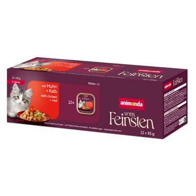 Animonda Vom Feinsten cielęcina, kurczak w sosie kitten 85 g × 12