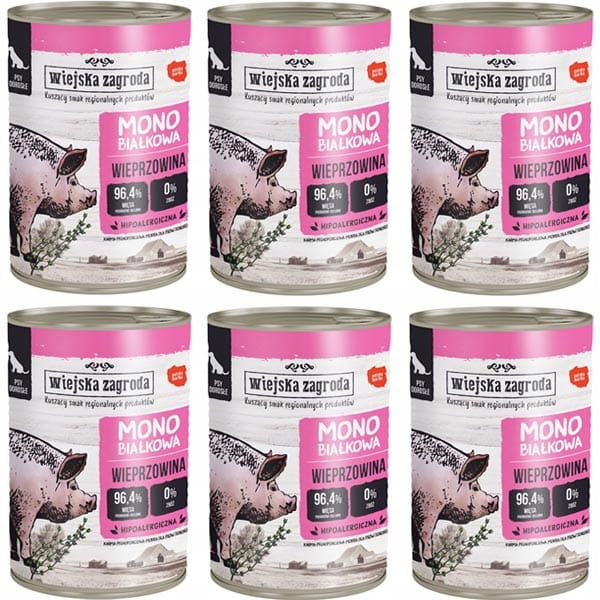 Wiejska Zagroda Monobiałkowa wieprzowina 400 g × 6