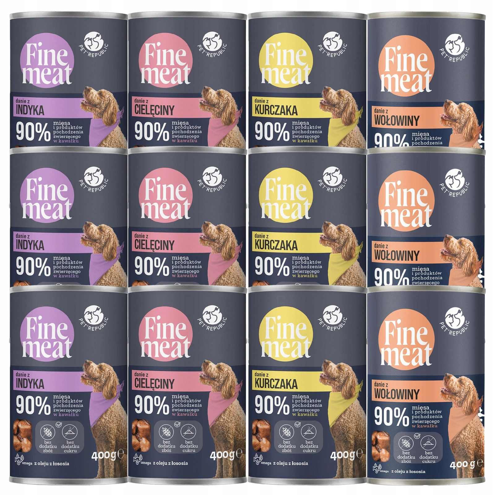 Pet Republic Fine Meat mix smaków 400 g × 12