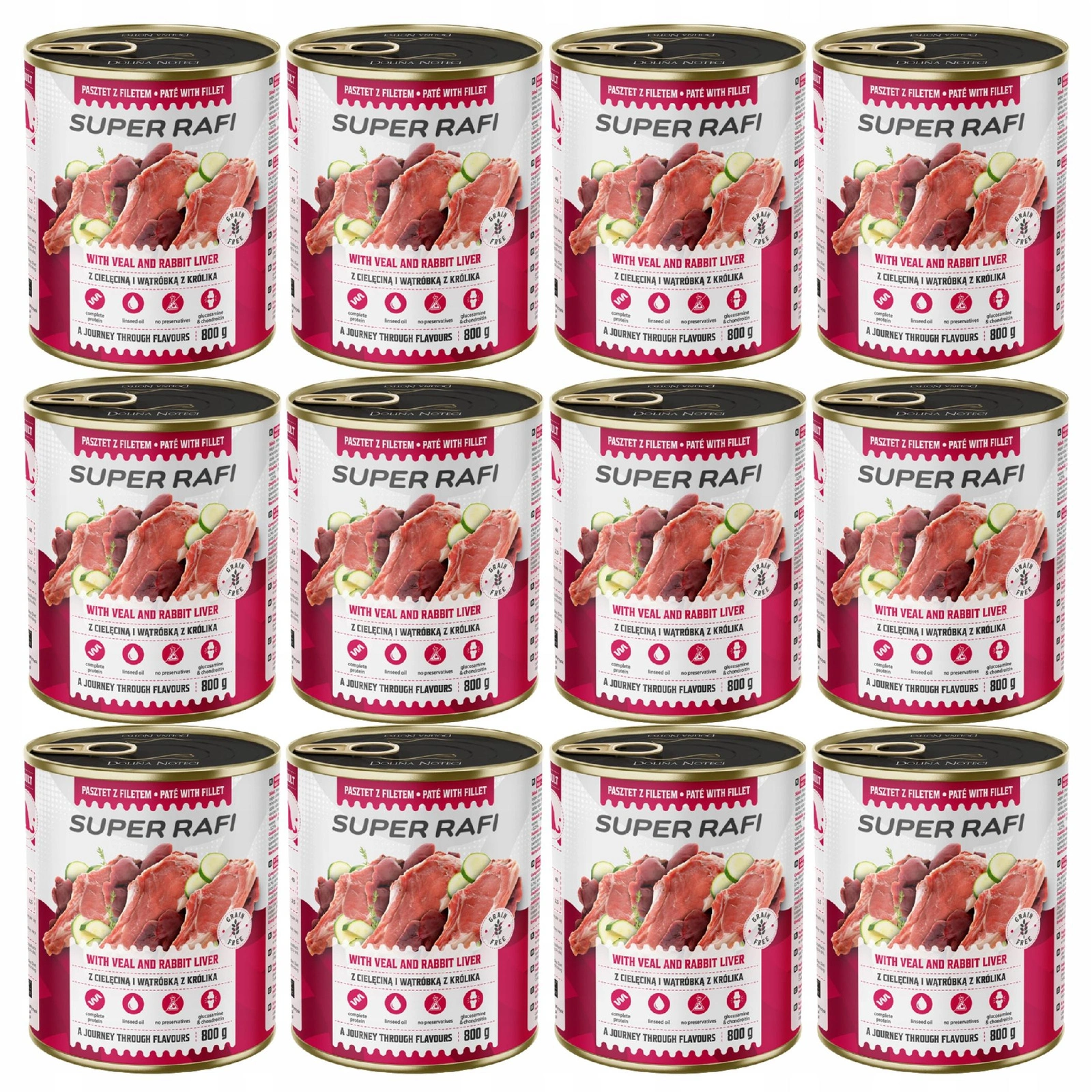 Rafi Super Rafi cielęcina, wątróbka adult 800 g × 12