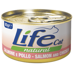 Life Cat Natural kurczak, łosoś w bulionie 85 g