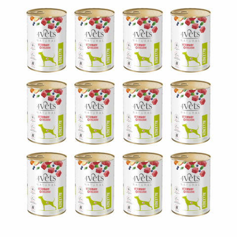 4Vets Natural Allergy jagnięcina 400 g × 12