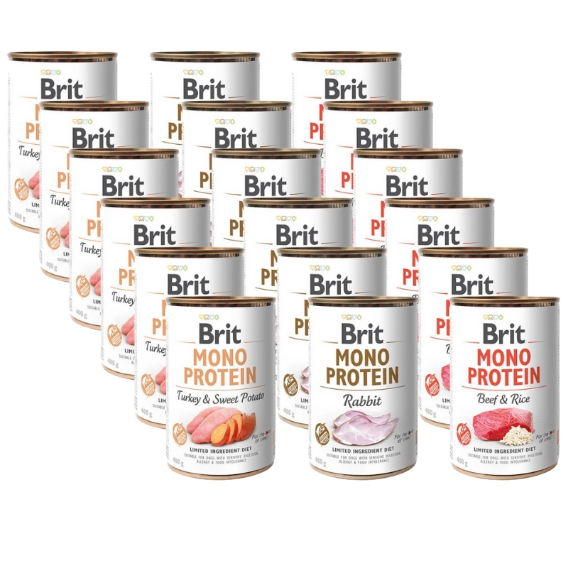 Brit Mono Protein mix smaków 400 g × 18