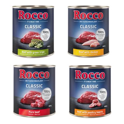Rocco Classic drób, kurczak, wołowina, żwacze adult 800 g × 24