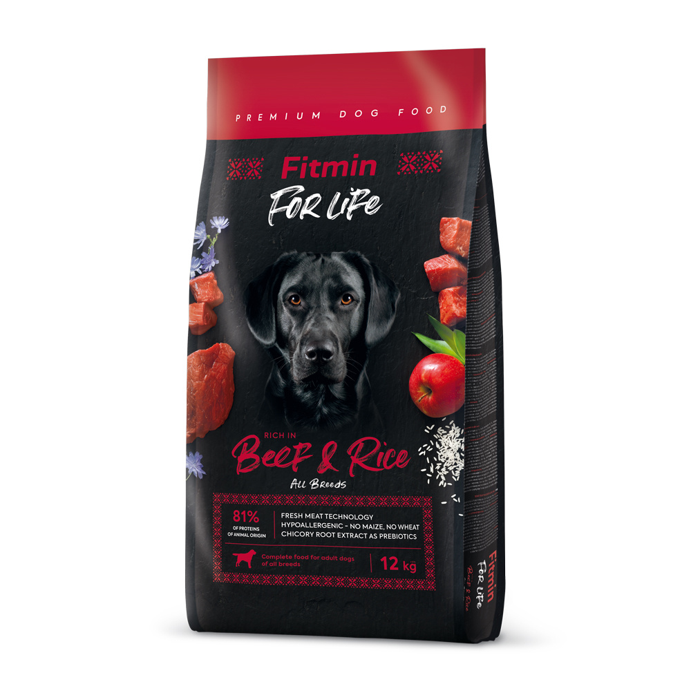 Fitmin For Life wołowina z ryżem adult 12 kg