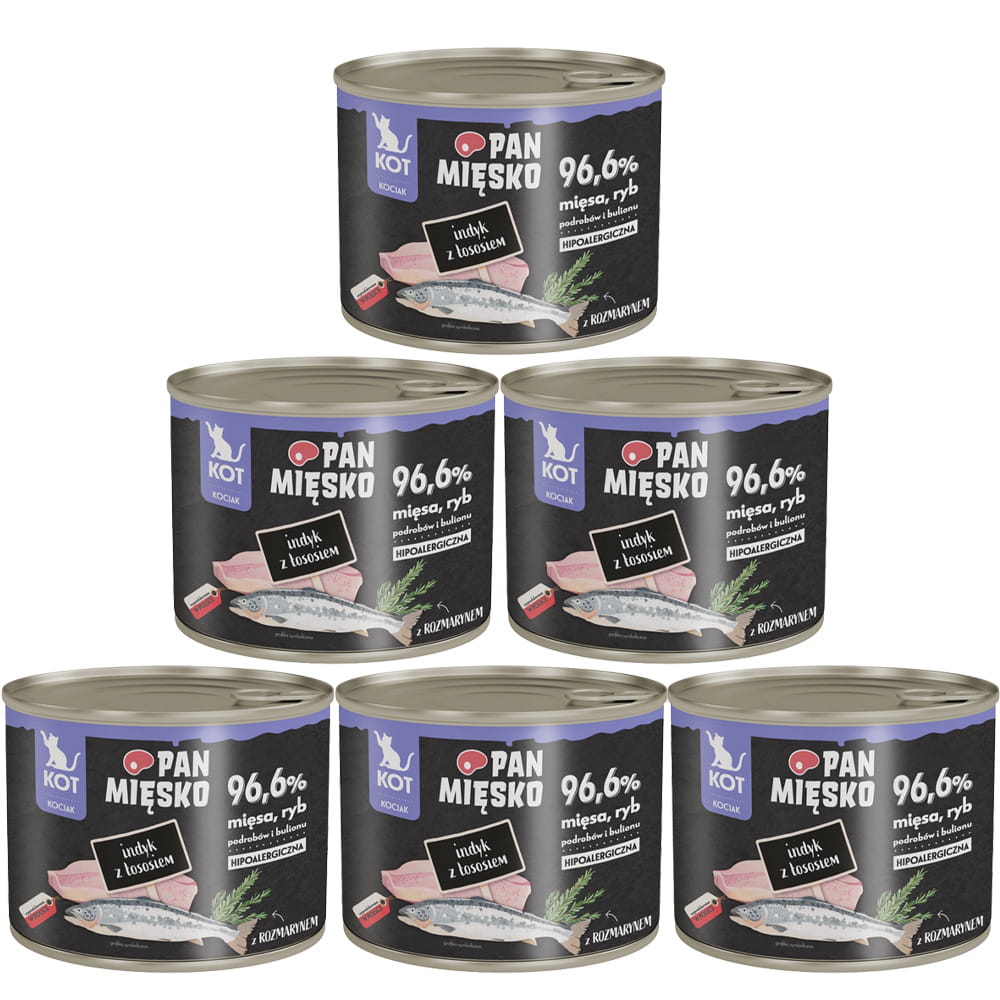 Pan Mięsko indyk z łososiem kitten 200 g × 6