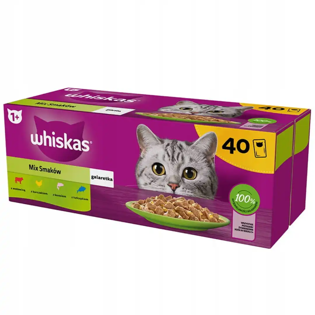 Whiskas mix smaków w galaretce adult 85 g × 40