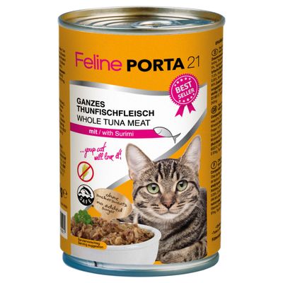 Porta 21 Feline Sensitive tuńczyk z surimi w bulionie adult 400 g × 12