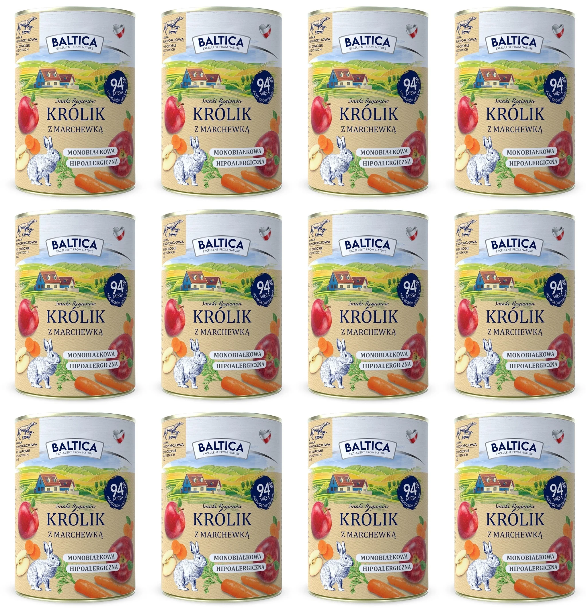 Baltica Smaki Regionów królik adult 400 g × 12