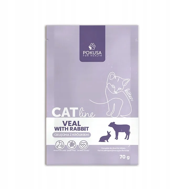 Pokusa CatLine cielęcina, królik kitten 70 g