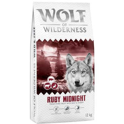 Wolf of Wilderness Ruby Midnight królik, wołowina adult 12 kg × 2
