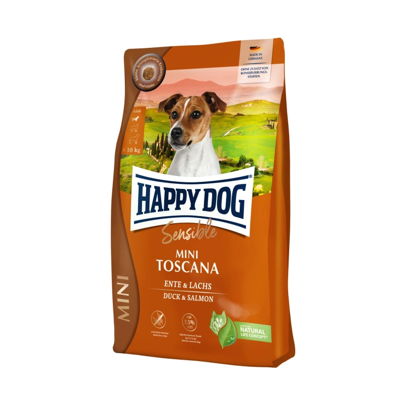 Happy Dog Sensible kaczka, łosoś adult małe rasy 10 kg