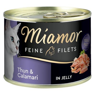 Miamor Feine Filets Sensitive kalmary, tuńczyk w galaretce 185 g × 6