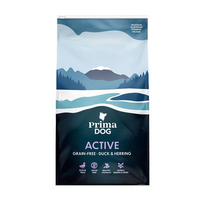 PrimaDog Active Grain Free kaczka, śledź adult 10 kg × 2